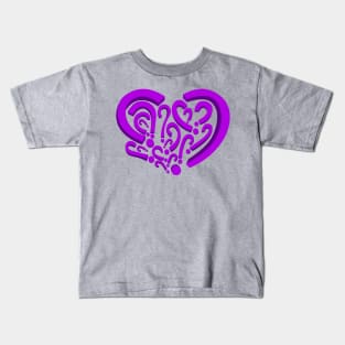 Who is in my heart? Purple color Kids T-Shirt